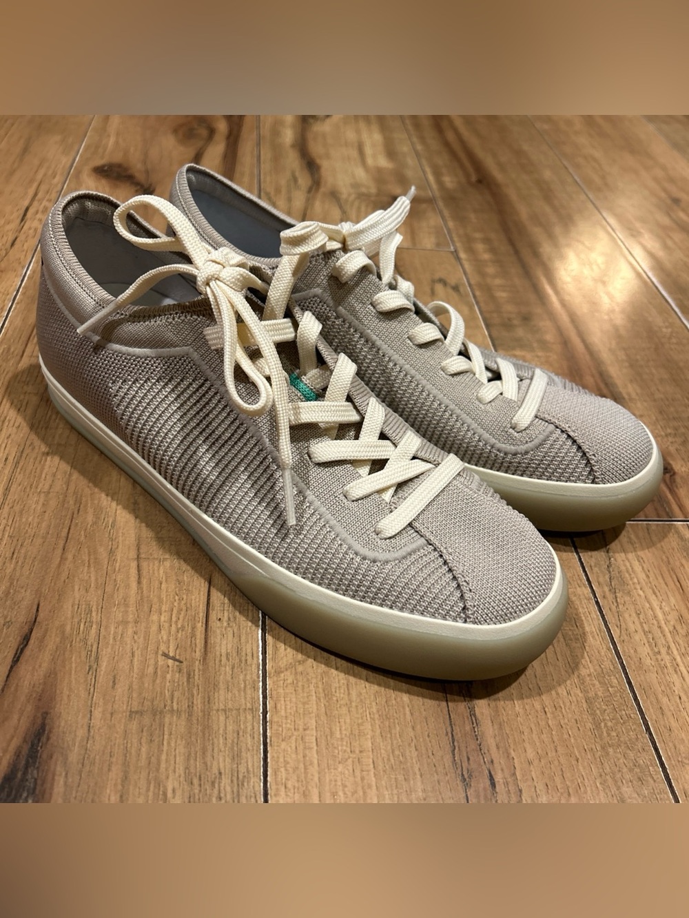 ROTHY'S The Lace Up Washable Knit Sneaker Womens 8 Gray Neutral Shoes Comfort